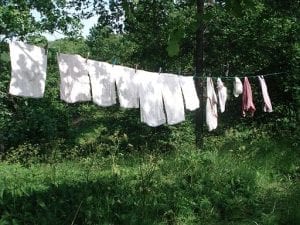 Washed cloth diapers along the laundry line. Sustainable and eco-friendly! Washed cloth diapers hanging along the laundry line create a beautiful and eco-conscious sight. By opting for cloth diapers, you're making a positive impact on the environment by reducing waste and minimizing your carbon footprint. Not only cloth diaper a sustainable, but cloth diapers also offer the added benefit of being reusable, saving you money in the long run while keeping your baby comfortable and dry.