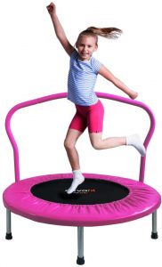 Best trampolines for kids: A beautiful and cute pink trampoline.