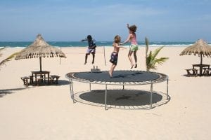 The kids are enjoying the springfree trampoline. They are having so much fun using the springfree. Adults can use this trampoline as well.