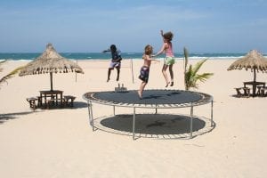 The kids are enjoying the springfree trampoline. They are having so much fun using the springfree. Adults can use this trampoline as well. 