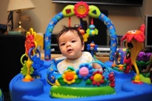 This baby activity center can make your baby do different developmental activity. Some models even play sounds or have entertaining lights