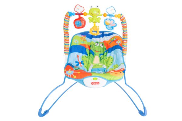 A baby bouncer with colorful hanging toys can make the baby more engaged and entertained. The baby bouncer stimulates their visual and tactile senses.