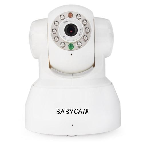 a baby monitor with a small camera which lets you watch while he sleeps