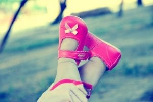 Adorable pink doll shoes for tots.