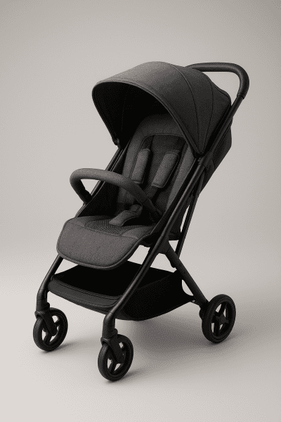 Premium umbrella stroller with airy mesh seat and featherlight wheels, designed for toddler comfort.