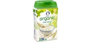 top options for baby - there are many baby cereal options out there. In this photo is baby Gerber’s organic rice cereal