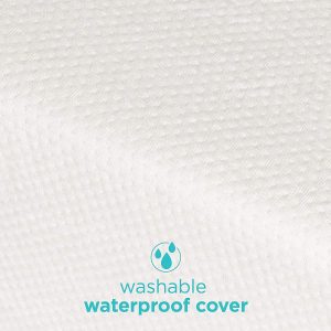 Milliard Premium Memory Foam Hypoallergenic Baby Crib Mattress comes with a washable waterproof mattress cover.