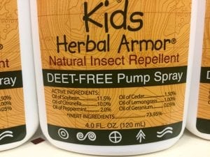 Kids Herbal Armor Natural Bug Spray Repellent-Deet Free. A specially potent spray blend of six organic essential oils