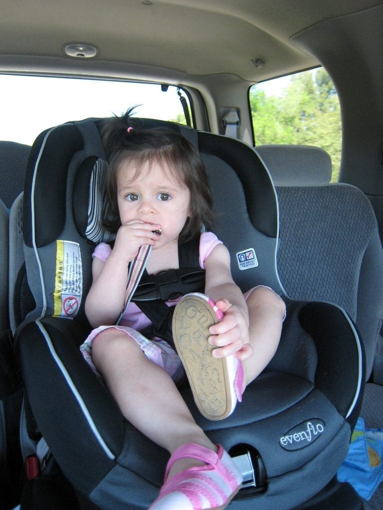 girl on a car seat