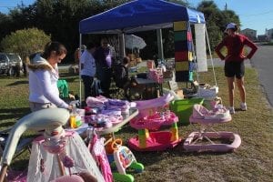 Garage sales with baby car seat