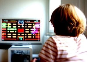 A boy searching the best games that young boys normally play. There are a lot of interesting choices for boys!