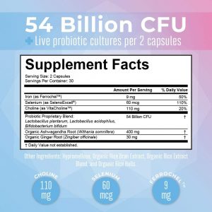 54 billion CFU for probiotic. 