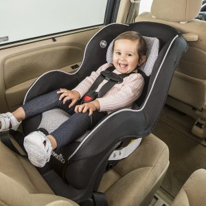 It is made of 100% polyester. This car seat has passed Federal Safety Standards.
