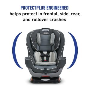 Graco Extend2Fit Convertible Car Seat with protectplus engineered that helps protect in frontal, side, rear, and rollover crashes.