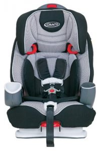 A model high-back booster seat for babies. This is a great car seat you can buy in the market.