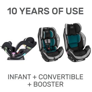 DLX Convertible Car & Booster Seat, Rear-Facing Ratchet Tightened