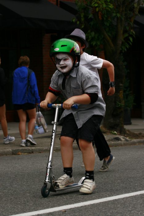 Toddler with best scooter