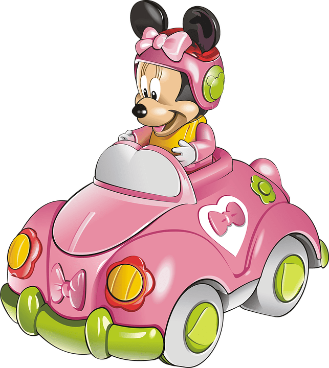 Minnie Mouse minnie walk dance unicorn feature plush packaging. This minnie walk dance unicorn feature plush has Penelope the unicorn in her hand. Is it Mickey or Minnie Mouse riding on a cute pink car. Get your child a toy like this or a disney minnie mouse plush toy