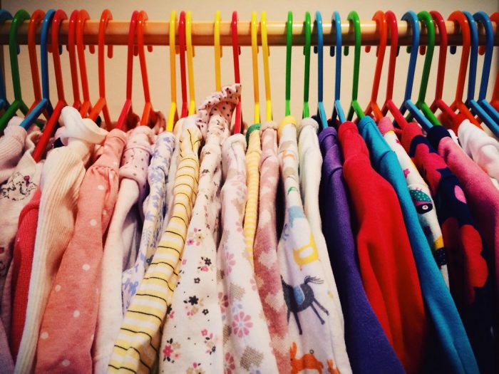 colorful baby clothes hangers