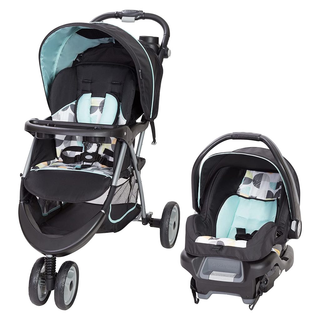 A luxury baby carriage that is modern and sleek looking