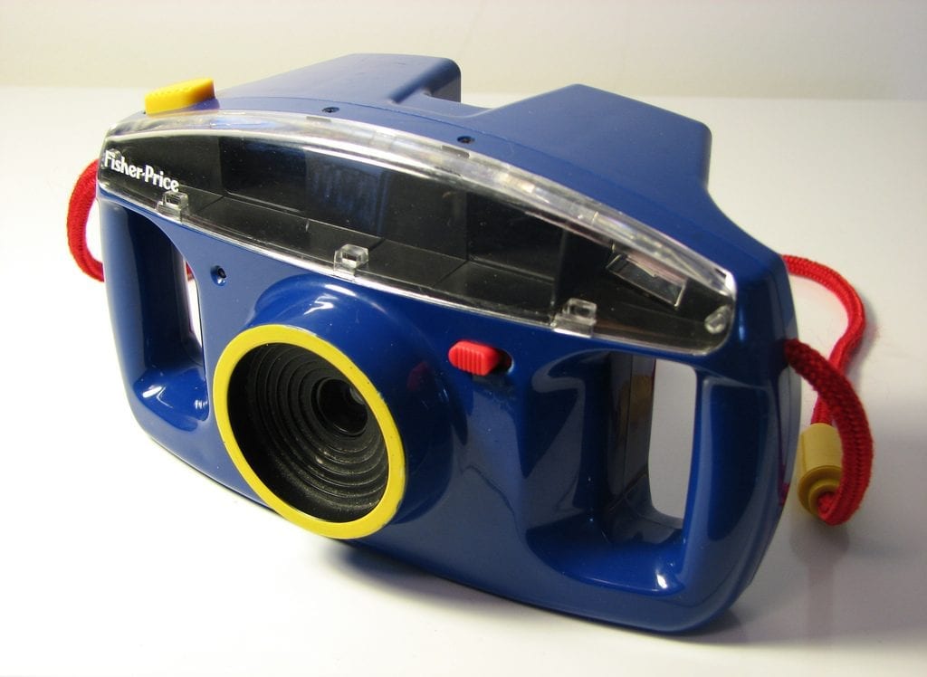 A color blue toy cam for little kids.