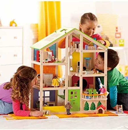 Kids are loving the wooden dollhouse set. This toy will help ignite your child's creativity and imagination. 
