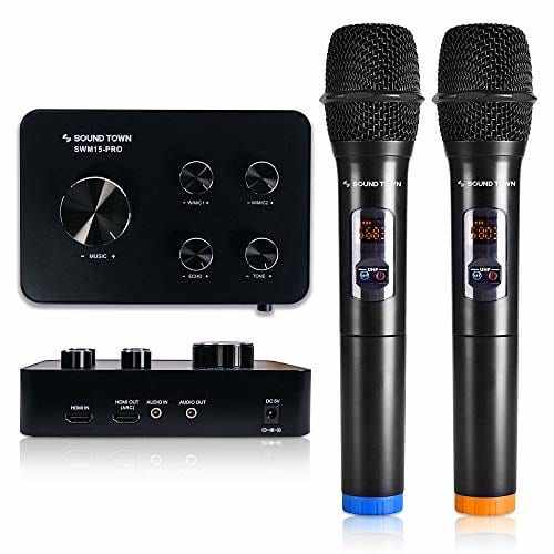 Wireless or bluetooth microphones. This type of microphone is convenient to use and will allow you or even your kid to use without limiting your movements and location.