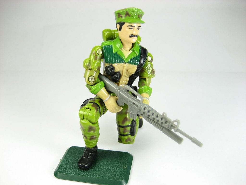 A GI Joe toy. Today, many adults continue to purchase GI Joe toys as collectibles.