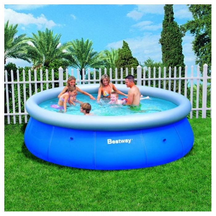 A pool for kids enjoyed by the whole family.