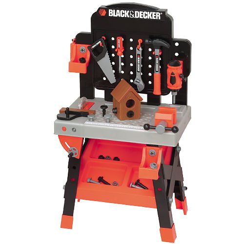 This workbench kit is literally the miniature versions of some of the famous power devices that Black and Decker use, and they are even simple for any child to play with. This workbench toy for children comes with 50 accessories, including toy saws, toy drills, and even a toy flashlight for them to use to assess what is wrong. It’s big,