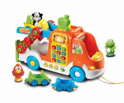 Tow trucks for kids like are not only fun to play with but also an educational toy for kids. Check more types of tow truck like max tow truck, flatbed tow truck, bruder man tga tow, and a lot more! Toy Truck: Colorful toy tow truck with liftable crane, perfect for kids' playtime adventures.