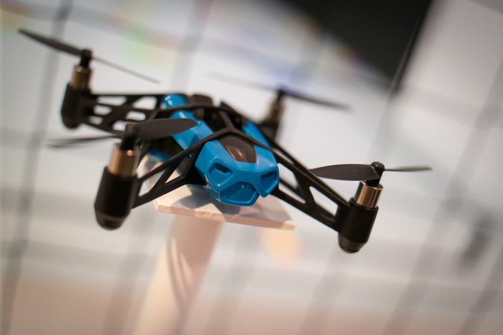Black and blue drone can be a good present to your kid.