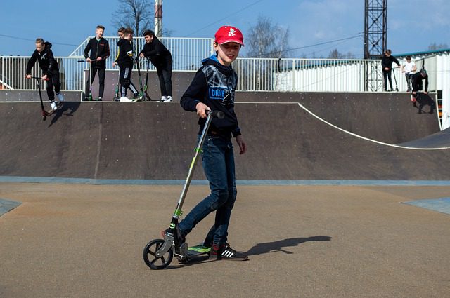 teens with their scooters