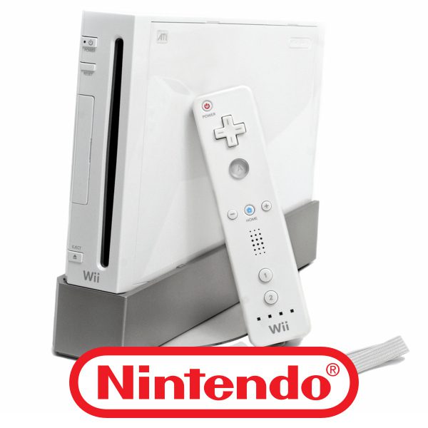 White Wii Nintendo console with controller