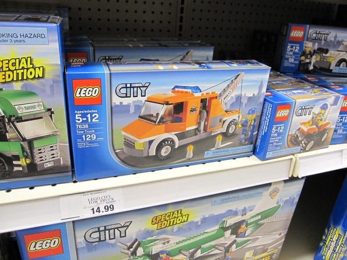 Lego Toy Tow Truck. This leading toy brand is great but you can also consider something from WolVol like the Big Heavy Duty Wrecker Tow Truck Police Toy for Kids or a max tow truck.