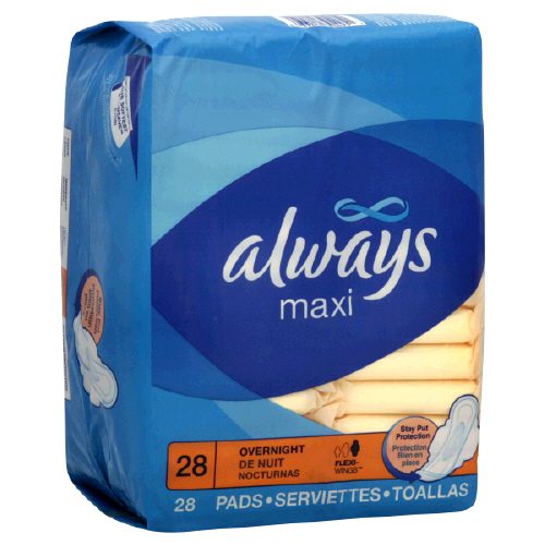 A big pack of Always Maxi Overnight with best pads inside.
