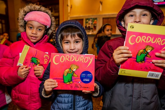 kids showing corduroy