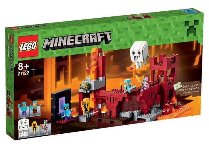 Lego Minecraft The fortress comes with a lot of towers, some pressure plate doors that you can put together and activate, a prison, some windows, and even farm and water areas