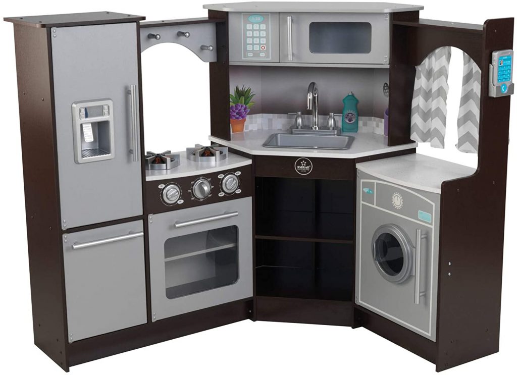 KidKraft Ultimate Corner Play Kitchen set will give your kids the greatest feeling to play and how it is to be in the kitchen and organize kitchen accessories
