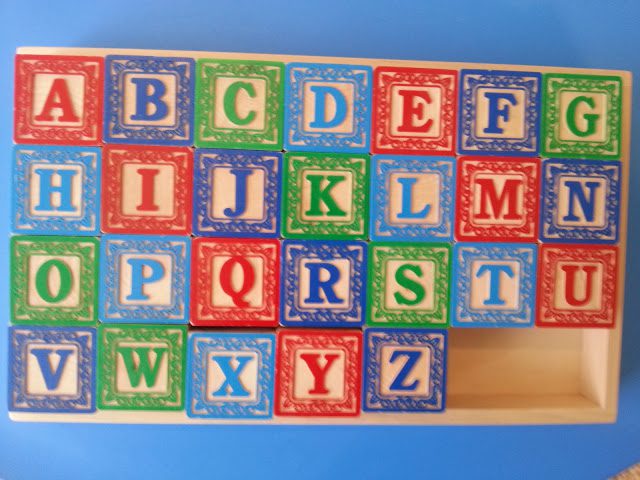 The wooden Alphabet Blocks are classic educational toys that measure 1-inch square each.