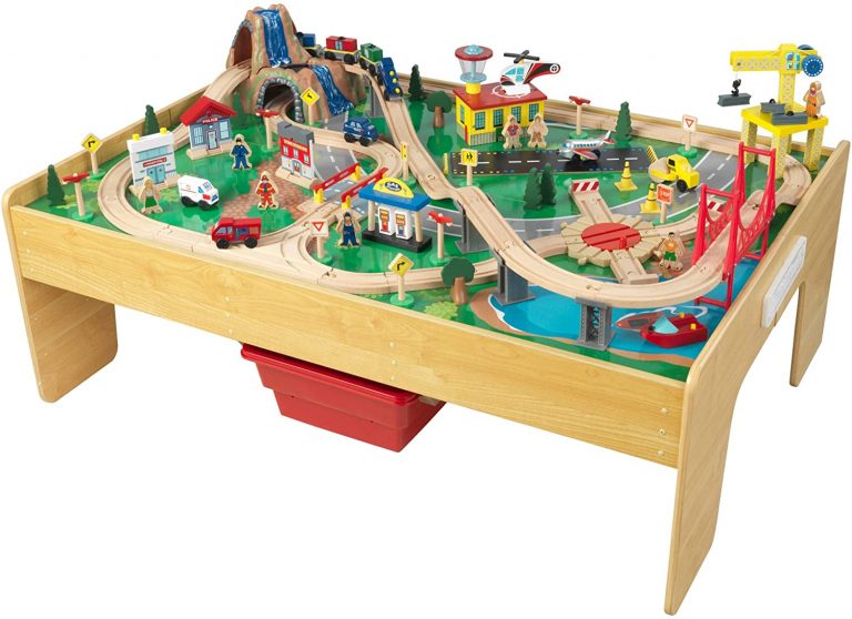 reversible wooden city and train table