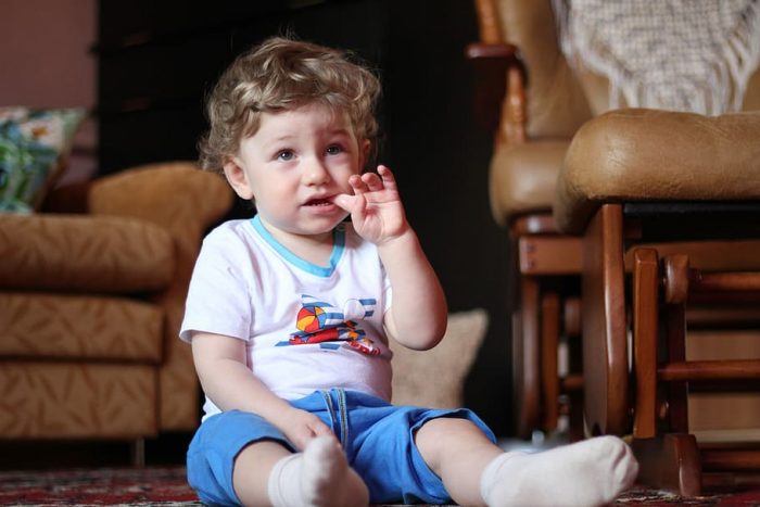 a cute baby with white socks