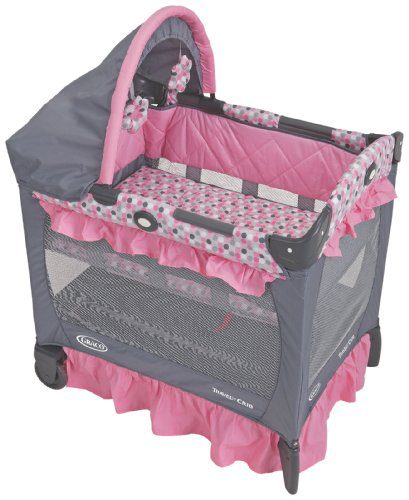 Graco portable pack nad play crib. This cute pack n play pink crib is perfect for girls.