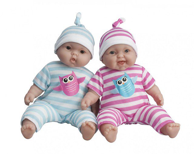What are the best dolls that best fit for your baby? There are best baby doll options in the market to choose from. Baby stella twin dolls, two babies wearing blue and pink striped baby clothes with owl designs
