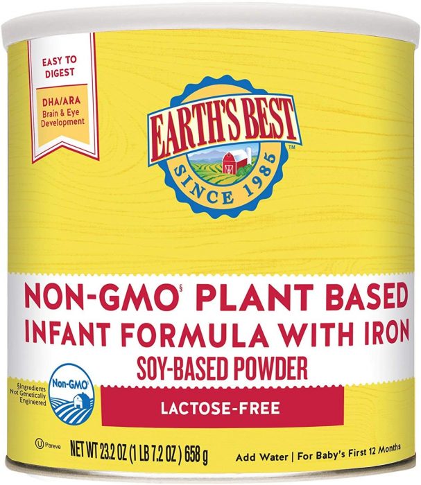 Earth's Best infant formula with iron, lactose free, soy-based powder