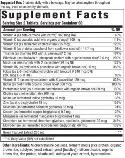 Supplement Facts of Megafood