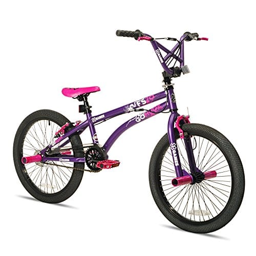 X-GAMES FS20 FREESTYLE BMX BIKE - DIAMONDBACK GRIND BMX BIKE, MATTE BLACK, ONE SIZE - MONGOOSE CRAZE 20" GIRL’S FREESTYLE BMX BIKES - This is a kids BMX race bike that’s cheap, and it lets the girls have some fun by offering different bikes for either boys and girls. These pro bikes have a comfortable X-Games saddle, and have brakes in the front and rear for extra safety. It’s a Kids BMX bike that has some good strength to it, allowing your kid to do all the skate park tricks with ease.