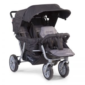 This double stroller is very helpful for the caregivers taking care of two kids