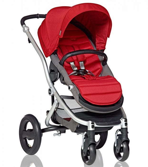 A good Britax stroller with seat and cover in red, very beautiful and perfect for baby