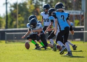 Youth footballing & youth helmet 